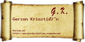 Gerzon Krisztián névjegykártya